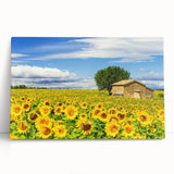 Large black and white photo of a scenic South France landscape on stretched canvas, ideal for kitchen art.