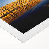 Art deco poster of Versailles scenery in muted earth tones on rolled canvas, ideal for dining room wall art.
