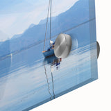 Large abstract wall art depicting the Bavarian landscape, in muted earth tones on acrylic glass.