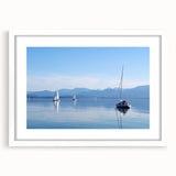 Textured art depicting an abstract Bavarian landscape in muted earth tones on a framed white mat, ideal for bedroom art.