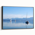 Black and white framed canvas of a Bavarian landscape, ideal for bedroom wall decor.
