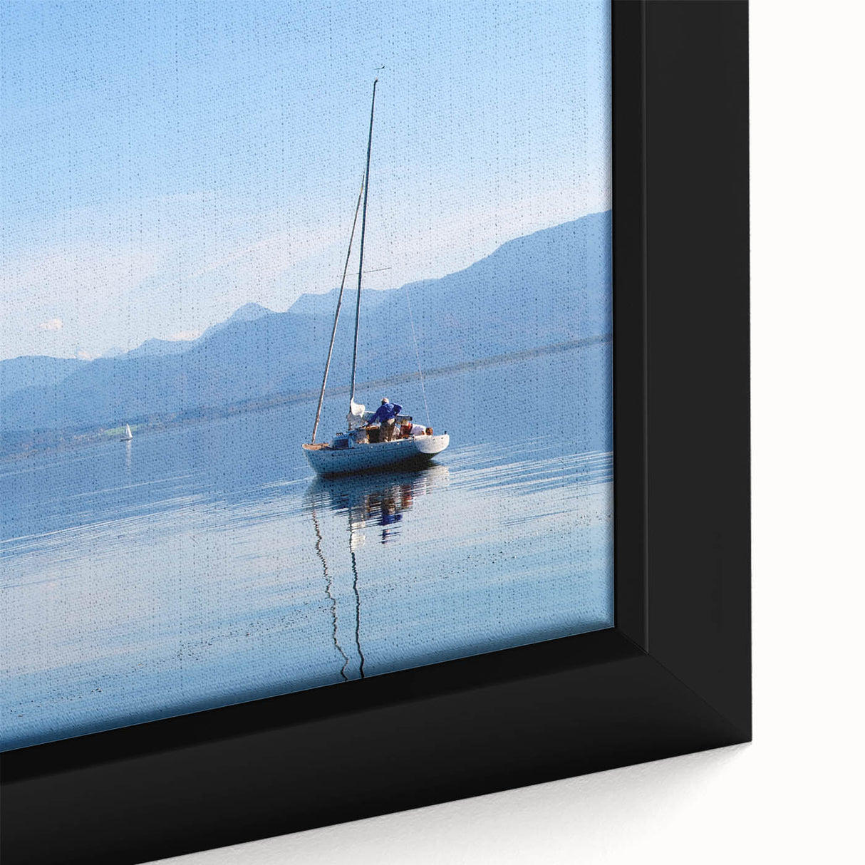 Extra large framed canvas of a textured Bavarian landscape in black with colorful accents, ideal for living room decor.