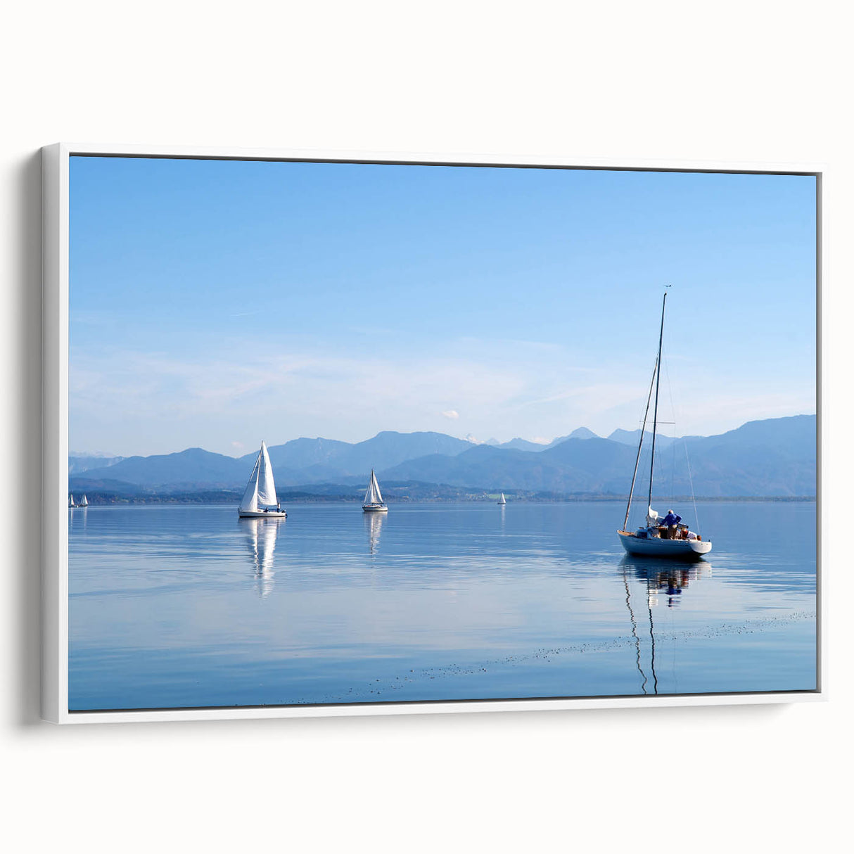Framed canvas of a vintage poster art depicting the Bavarian landscape, with colorful details, ideal for living room decor.