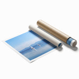 Extra large rolled print depicting the Bavarian landscape, featuring muted green and blue tones.