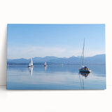 Black and white photo of Bavarian landscape on stretched canvas, ideal for kitchen wall art.
