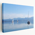 Scenic Bavarian landscape on stretched canvas, featuring vivid green and blue tones, suitable for kitchen wall art.