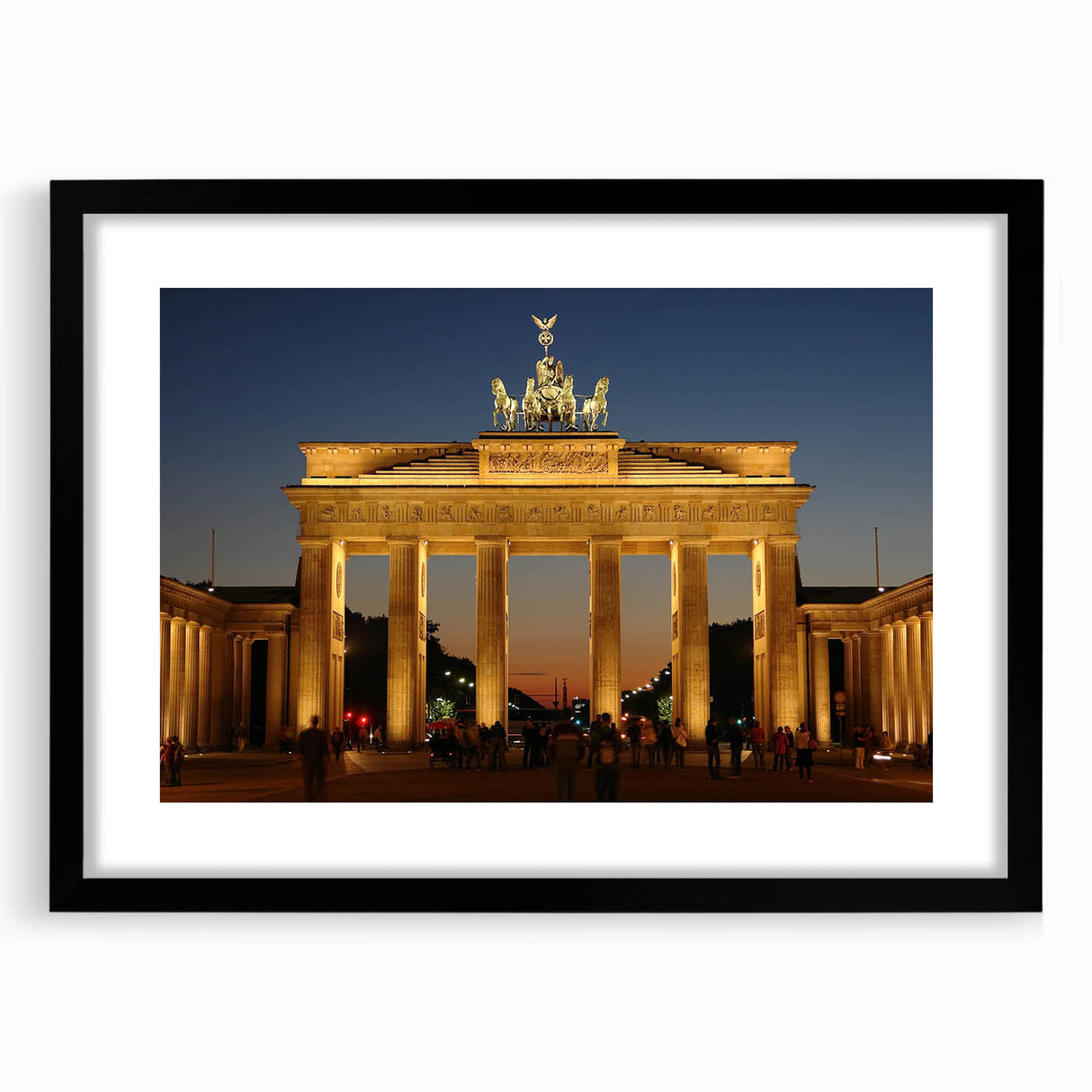 Extra large framed wall art depicting a colorful, abstract Berlin cityscape with textured brush strokes.