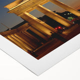 Art deco poster of Berlin skyline in monochrome tones on rolled canvas, suitable for dining room wall art.