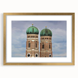 Abstract art print of Munich scenery in muted earth tones on a framed canvas, suitable for dining room decor.