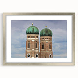 Extra large textured abstract art print depicting a muted, earth-toned Munich scenery on a framed canvas.