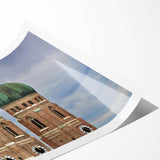 Extra large wall art featuring line art flowers in subtle earth tones on a rolled canvas.