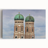 Black and white stretched canvas of Munich skyline, ideal for kitchen wall art or bedroom ambiance.