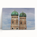Black and white photograph of Munich scenery on stretched canvas, ideal for kitchen wall art.