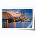 Rolled print of a European village scene in muted earth tones, ideal for art wall dining room.