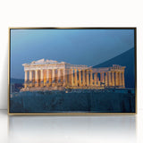 Art deco poster of Athens scenery in gold acrylic frame, ideal for modern art wall decor.