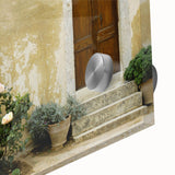 Abstract depiction of Crete's landscape in muted earth tones on acrylic glass, ideal for dining room art.