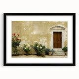 Abstract art print of a colorful European scenery, featuring vibrant hues on a textured, extra large canvas.