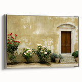 Framed canvas landscape art painting depicting a scenic view of Crete, Greece in vibrant colors, ideal for living room decor.