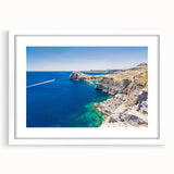 Framed textured art of abstract Rhodes, Greece scenery in muted earth tones, ideal for bedroom wall art.