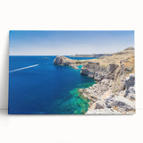 Black and white stretched canvas of Rhodes, Greece, ideal for kitchen wall art.