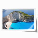 Extra large rolled print of a scenic Greek landscape in soft pastel shades, ideal for dining room wall art.