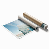 Extra large rolled print of a Greenland landscape with vibrant green tones, ideal for classy bathroom wall art.