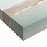 Large art of a black and white Greenland landscape on stretched canvas, ideal for bedroom wall decor.