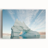 Black and white photo of a Greenland landscape on stretched canvas, ideal for kitchen wall art.