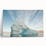 Black and white photo of Greenland scenery on large stretched canvas, ideal for kitchen wall art.