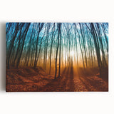 Black and white photograph of a European cityscape printed on large stretched canvas.