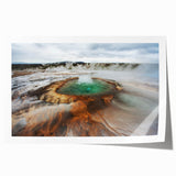 Rolled print of Icelandic scenery with muted earth tones, ideal for art wall dining room.