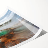 Extra large rolled print featuring line art flowers in soft pastel colors, ideal for large living room wall art.