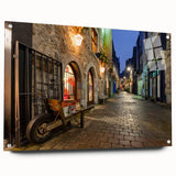 Acrylic print of a serene Irish landscape in muted green and blue tones, ideal for dining room decor.