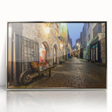 Framed acrylic print of a serene Irish landscape in soft green tones, ideal for modern art wall decor.