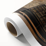 Art Deco style poster of a scenic Irish landscape on rolled canvas, featuring green tones, ideal for nursery wall art.