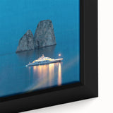 Black wall art depicting a textured European scenery with vibrant colors on a large framed canvas.