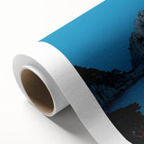 Art deco poster of Capri, Italy, featuring pastel shades on rolled canvas, ideal for nursery wall art or dining room decor.