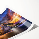 Extra large rolled print of Cinque Terre with muted earthy tones, ideal for large living room wall art.