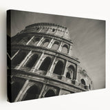 Side view of a large canvas featuring the Colosseum in Rome with muted earth tones, ideal for kitchen wall art.