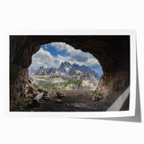 Rolled print of the Dolomites in Italy, featuring lush green landscapes and mountain peaks, ideal for art wall dining room.