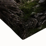 Black and white landscape art of the Dolomites on stretched canvas, ideal for bedroom wall decor.