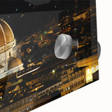 Acrylic glass print of a Florence scenery in muted earth tones, ideal for dining room art with a mid-century modernist style.