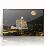 Framed acrylic print of Florence scenery with muted earth tones, ideal for modern art wall decor.
