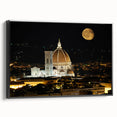Black and white framed canvas of Florence landscape, ideal for bedroom wall art in vintage poster style.