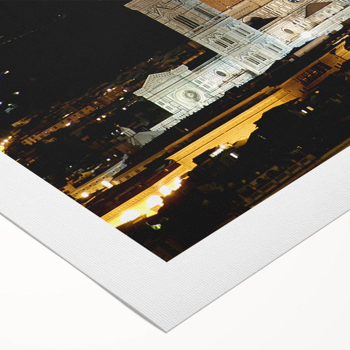 Art deco poster of Florence skyline in muted earth tones on rolled canvas, ideal for dining room wall art.