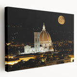 Florence cityscape with muted earthy tones on stretched canvas, suitable for kitchen wall art.