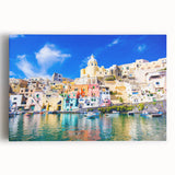 Black and white stretched canvas of Naples scenery, ideal for kitchen wall art or bedroom ambiance.