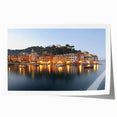 Rolled print of Portofino, Italy scenery with vibrant coastal colors, ideal for art wall dining room.