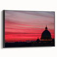 Black and white framed canvas depicting a vintage-style Rome landscape, suitable for bedroom decor.