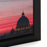 Black wall art depicting a textured scene of Rome with colorful elements on a framed canvas, ideal for living room decor.